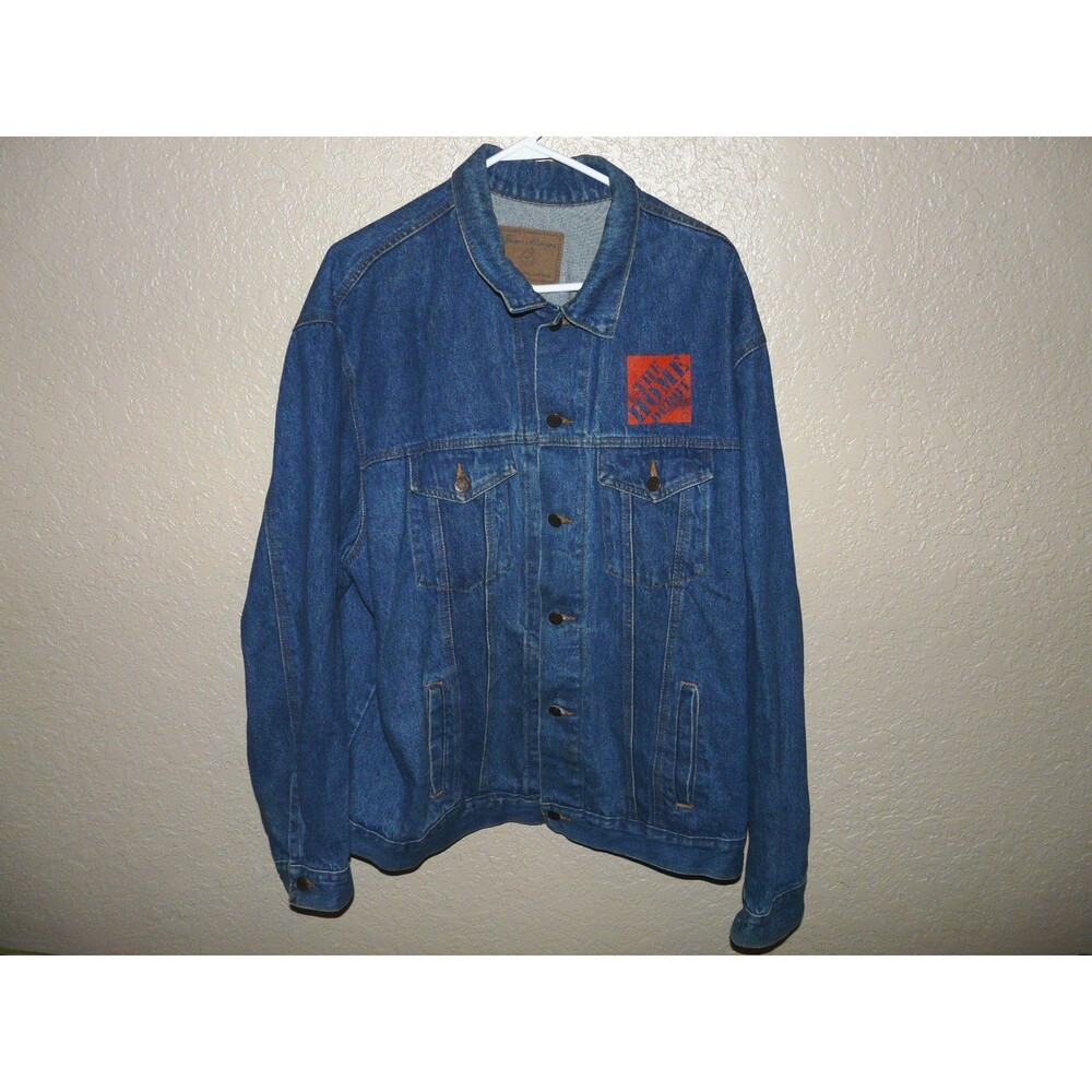 VTG Vintage Denim Jean Jacket Home Depot American Original Motorcycle Men's XXL